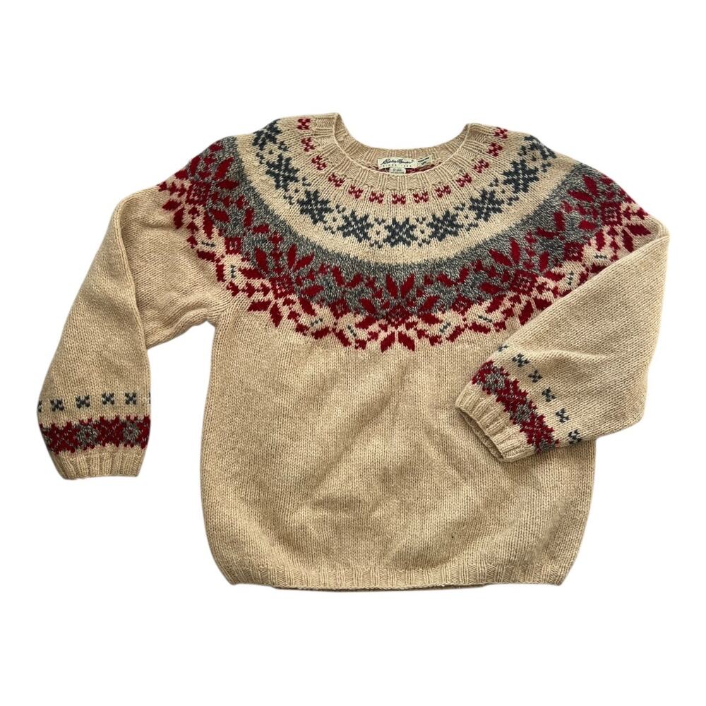 Vintage Eddie Bauer wool Nordic style sweater